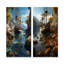 «Tropical Hidden Harbor Pirate Ship», ensemble de 2 reproductions d'art en métal-102689952