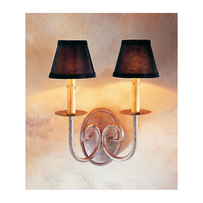 Squire 2 - Light Candle Wall Light, Cream Silk Pleat, Golden Verde Premium