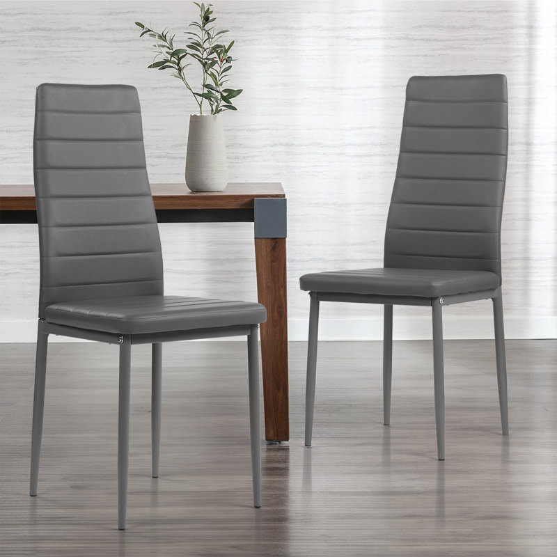 Nunding 47.5cm H Upholstered Metal Upholstered Back Side Chair, Grey