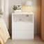 Table de bout avec station de charge USB C rapide, canapé avec 2 tiroirs, grande armoire de rangement moderne en bois pour le salon, la chambre à coucher, le bureau, blanc