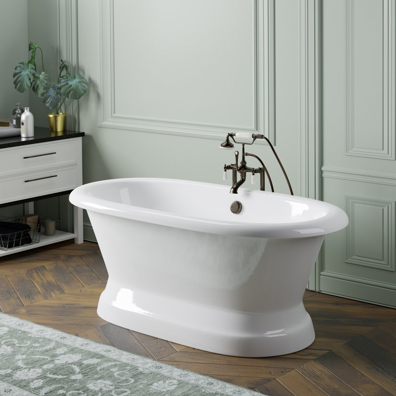 Conrad 60'' x 30'' Soaking Cast Iron Bathtub, 7
