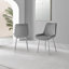 Scottsmoor Modern High Gloss & Glass Dining Set - 4 Luxury Velvet Mid-Century Upholstered Chairs-50838561