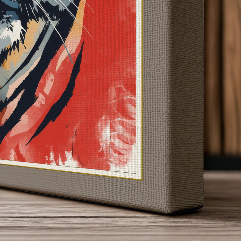 Tiger's Gaze Modern - Wrapped Canvas, 30x20 - 76.2 x 50.8 cm, Taupe Border