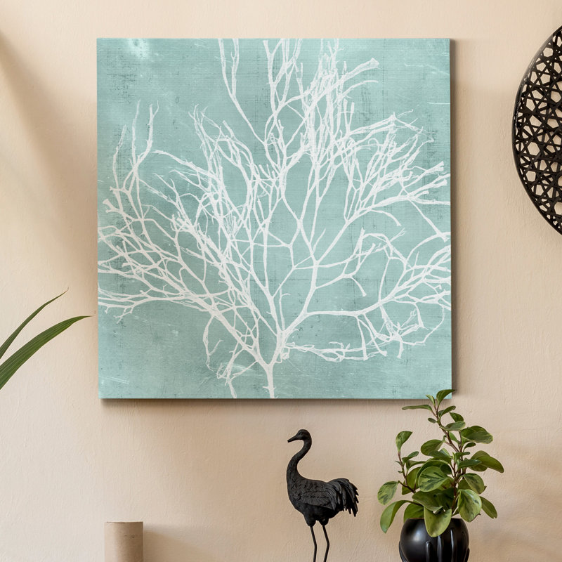 «Seaweed on Aqua II», reproduction d'art sur toile tendue, H 32 po x l 32 po x P 1 po