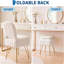 Petit fauteuil de coiffeuse blanc avec dossier et rangement, tabouret de maquillage moderne-2112591782-2112591800
