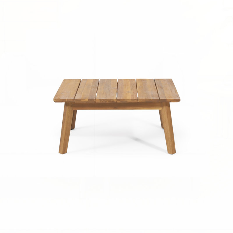 TABLE DE CAFÉ d'extérieur en bois d'acacia durable, parfaite pour les réceptions de patio et de jardin.