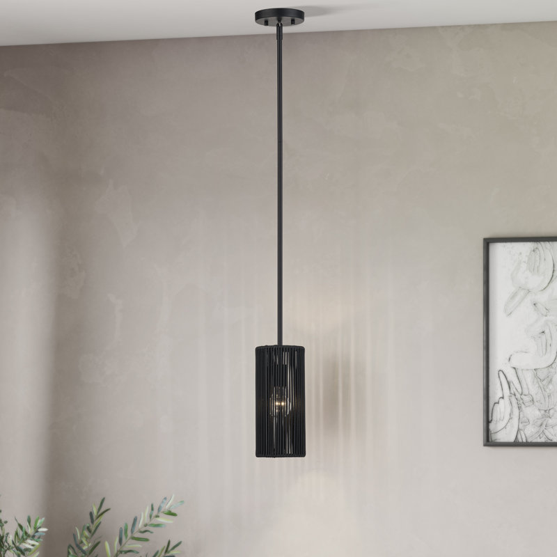 Mini-luminaire suspendu noir 1 lumière Mata