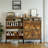Shoe Storage Cabinet With 2 Flip Drawers, Modern Hidden Shoe Storage Organizer, Rustic Brown
