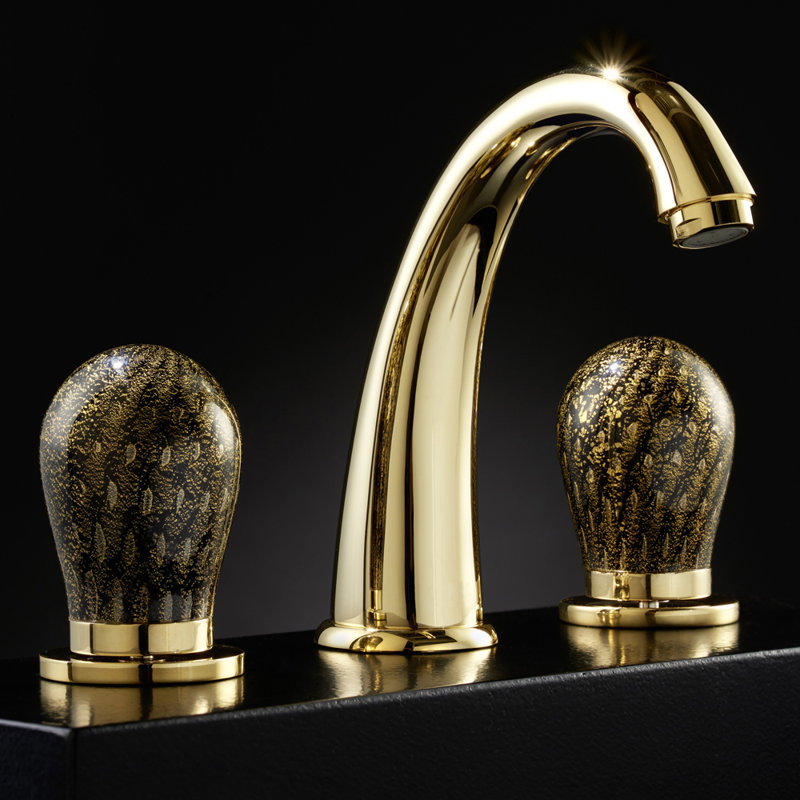 Murano 2-handle Bathroom Faucet, Black/Gold