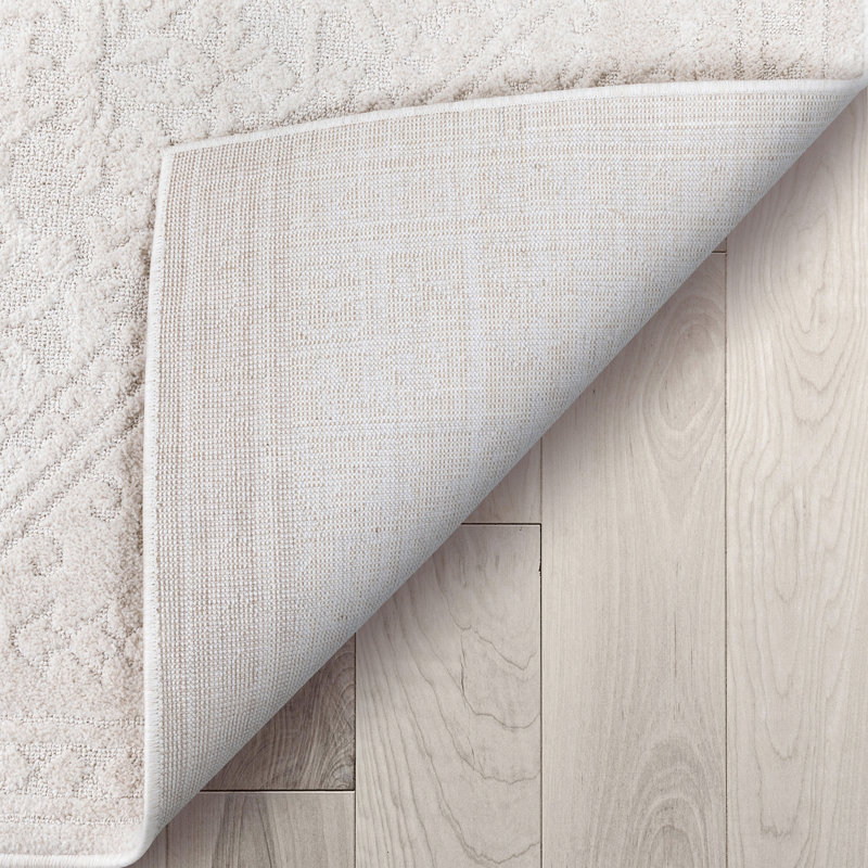 Tapis ivoire Well tissé Harlow Cloud Medallion, Rectangle 3 pi 11 po x 5 pi 3 po