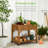 Roselean Elevated Mobile Pocket Herb Garden Bed Planter w/ Lockable Wheels, Storage Shelf