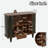 Fluted Liquor & Coffee Bar Cabinet With 6 Wine Racks, 3 Glass Holders, 1 Large Storage Drawer And 4 Hidden Side Storage Compartments-1984199897