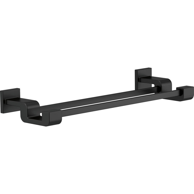 Porte-serviettes double 24 po, Noir mat