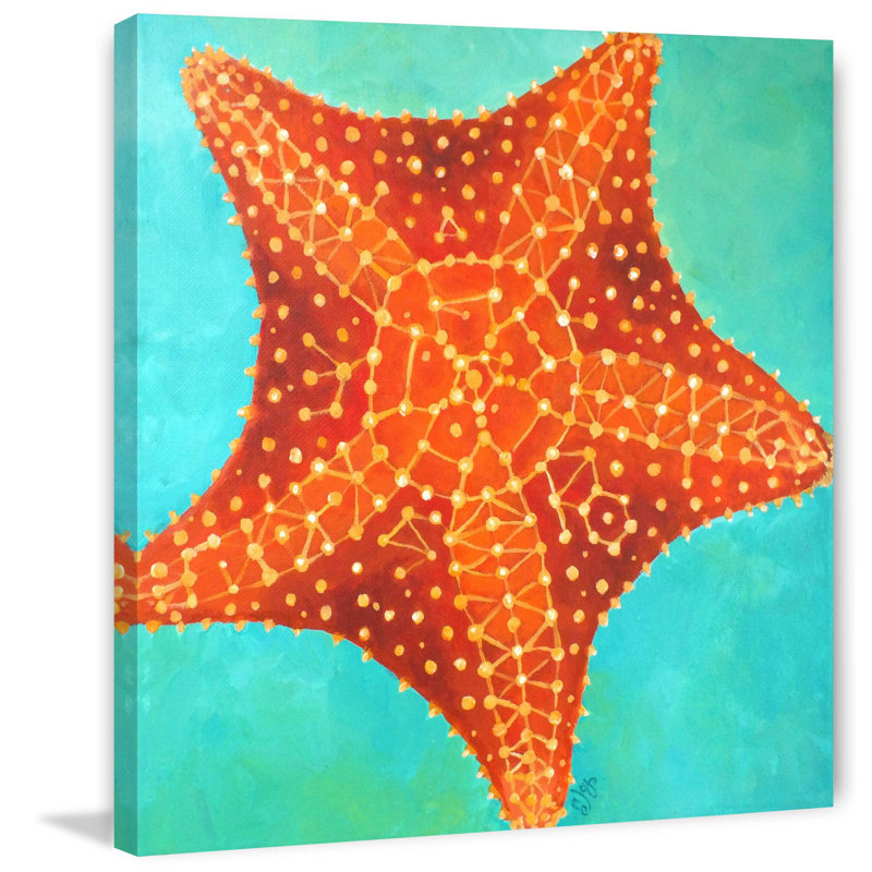 «Orange Starfish», reproduction sur toile tendue, H 18 po x l 18 po