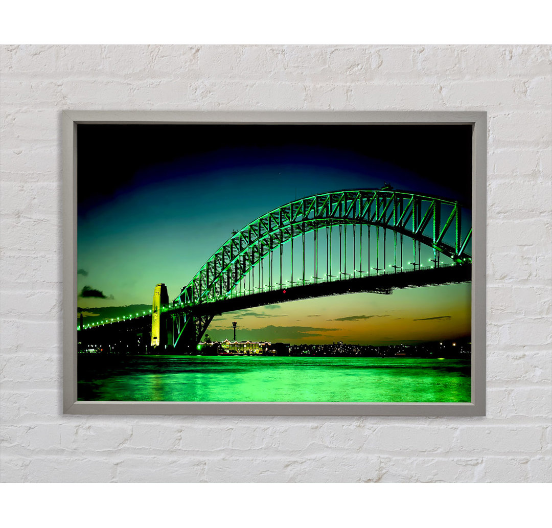 Sydney Harbour Bridge Green Cast - Einzelner Bilderrahmen Kunstdrucke auf Leinwand