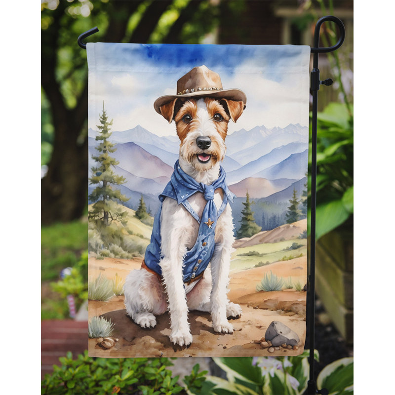 Drapeau Cowboy Welcome Garden, Fox terrier