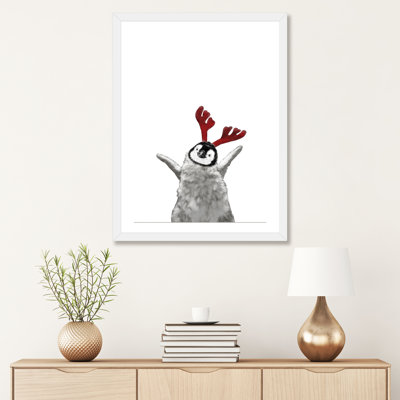 «Christmas Reindeer Baby Penguin» par Big Nose Work - impression d'art graphique