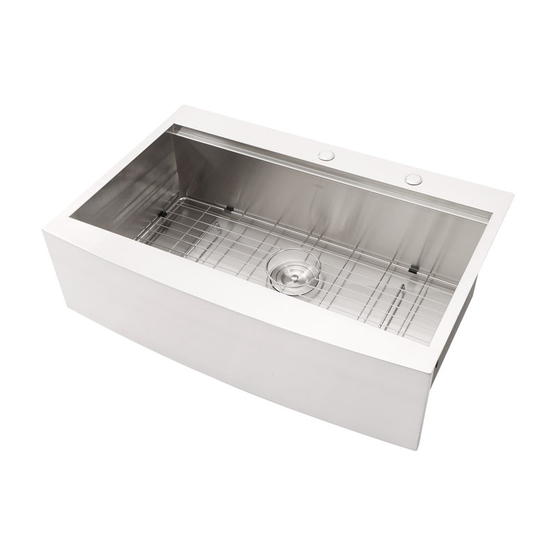 Versatile Farmhouse Stainless Steel Kitchen Sink With Workstation Feature
