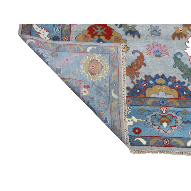 Tapis argenté 9 x 12 Oushak