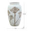 Vase cylindrique en céramique 8 x 8 x 13,5 po avec motif botanique brun