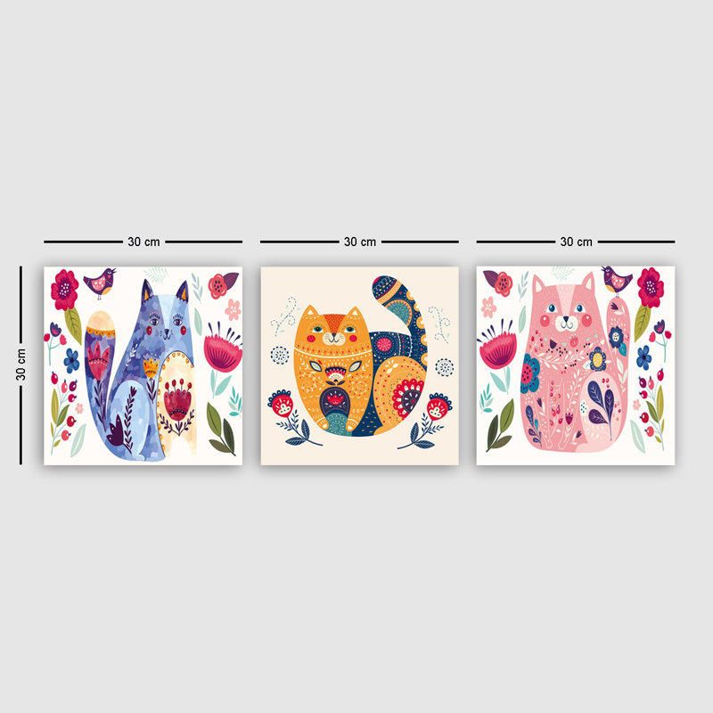 Ensemble de 3 impressions sur toile tendue