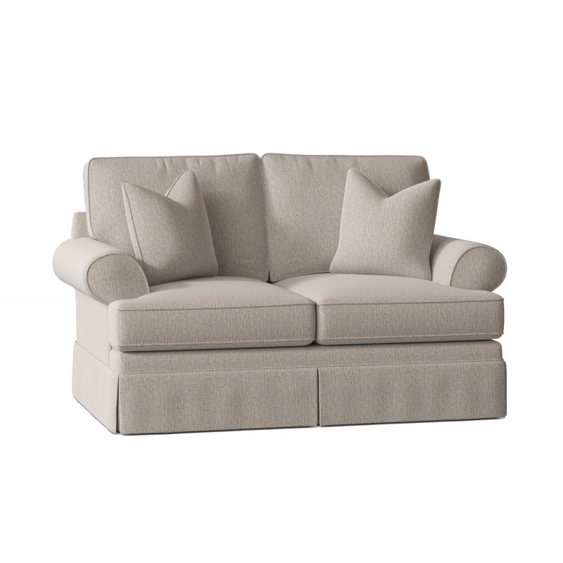 Causeuse à accoudoirs évasés 68 po, Tissage natté lin Drusky Sustain®