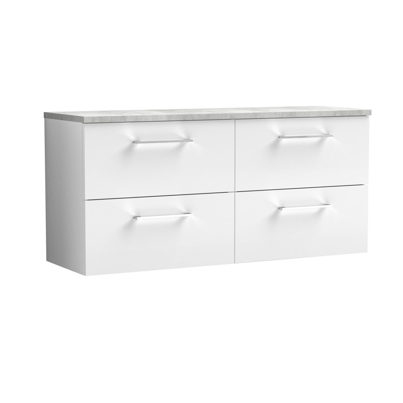 Arno 47.44cm Double Bathroom Vanity Base Only, Gloss White