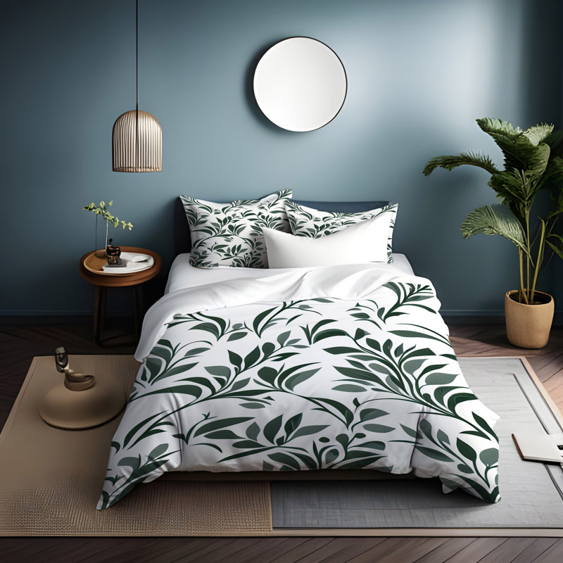 Floral Duvet Cover, King Duvet Cover + 2 King Shams