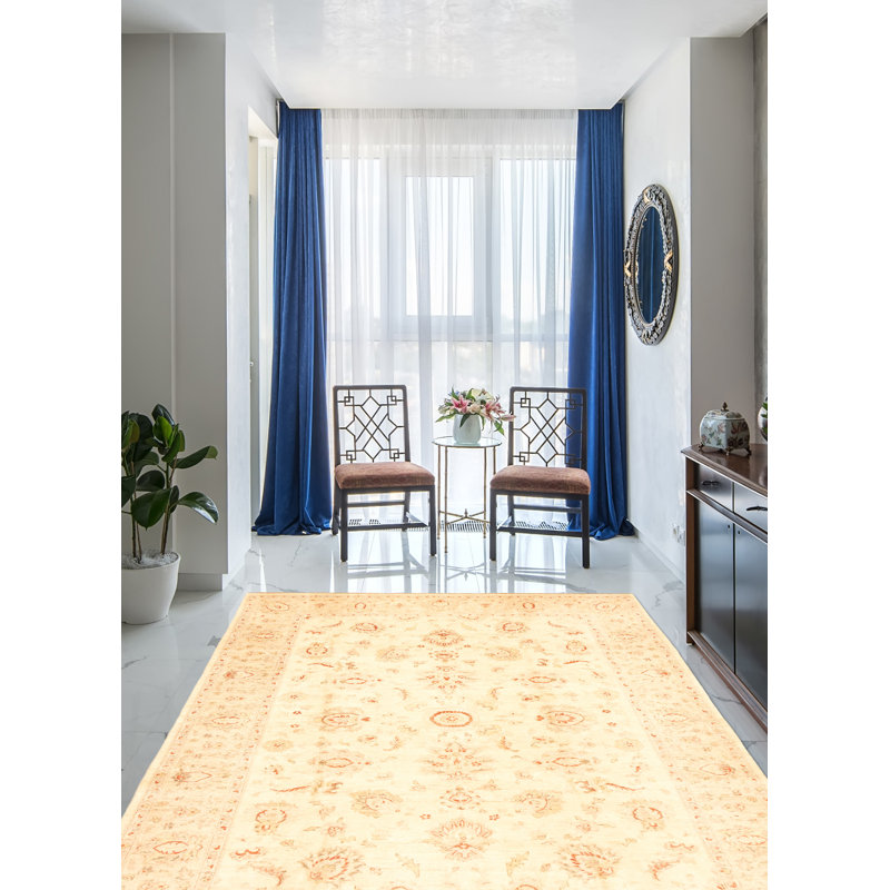 Tapis unique en laine noué à la main 6 pi 7 po x 9 pi 6 po nouvel âge Gwendalynn