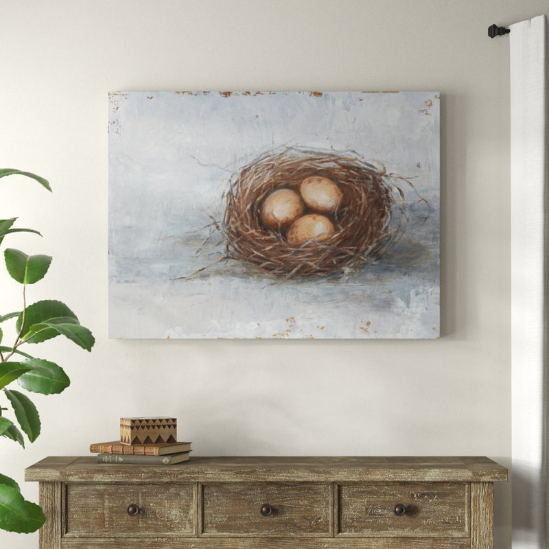 «Rustic Bird Nest II» par Ethan Harper, reproduction d'art sur toile tendue, H 35 po x l 47 po x P 2 po