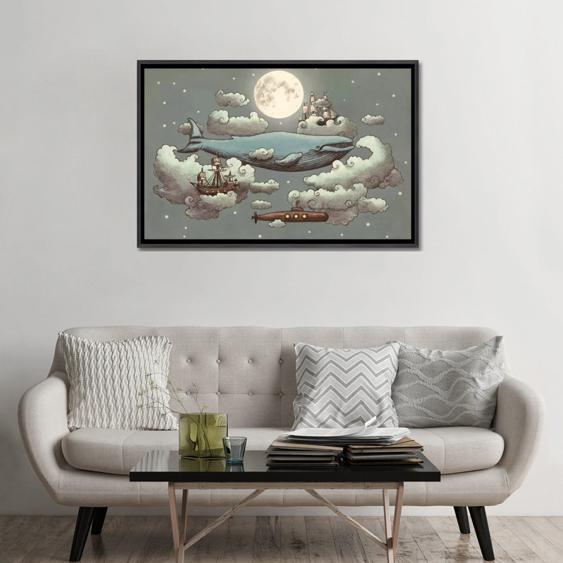# 1, art sur toile, Encadrement noir décoloré, H 32 po x l 48 po x P 1,5 po