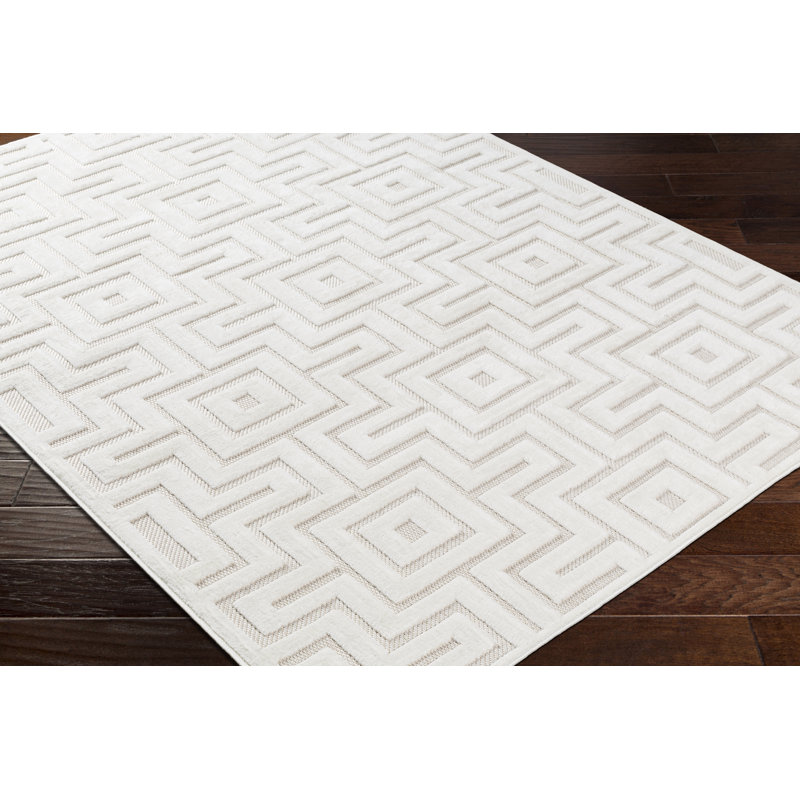 Kelmend Geometric Indoor / Outdoor Rug, Rectangle 5'3" x 7'
