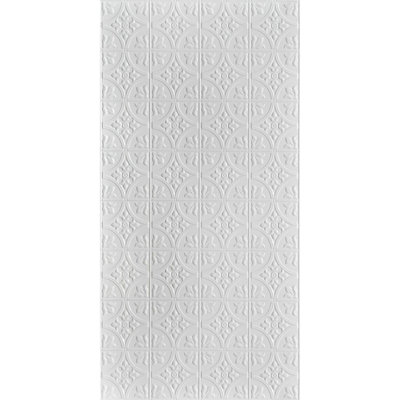 SAMPLE-Boston Mirroflex 4Ft. X 10Ft. Glue Up Pvc 3D Wall Panels - Gloss White Paintable