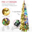 4ft Artificial Christmas Tree With Colourful Led Lights & 225 Flocked Branches 4' Decoration Lightweight Material