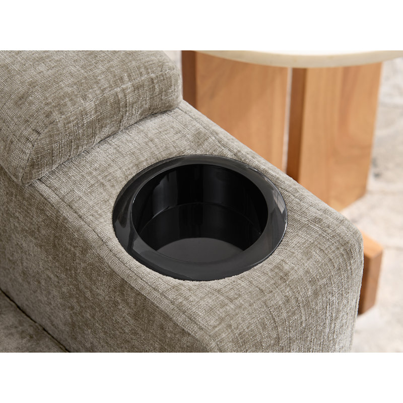 Fauteuil en chenille de 37 po de largeur avec dossier réglable et port USB, Brun
