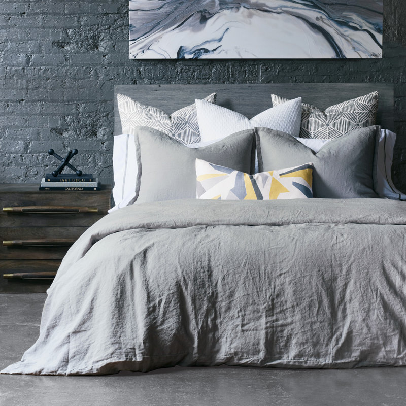 Shiloh Modern & Contemporary Linen Solid Colour Duvet Cover, Super King Duvet Cover,  Shiloh Shell
