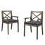 2 chaises de jardin grises avec coussins remplis de mousse, conception classique, bois, assemblage rapide, dimensions de l'assise: P 18,00 po x l 17,75 po, assise confortable