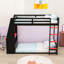 Lit superposé en bois avec bureau, tablettes, station de charge et éclairage DEL-3297722-3297724