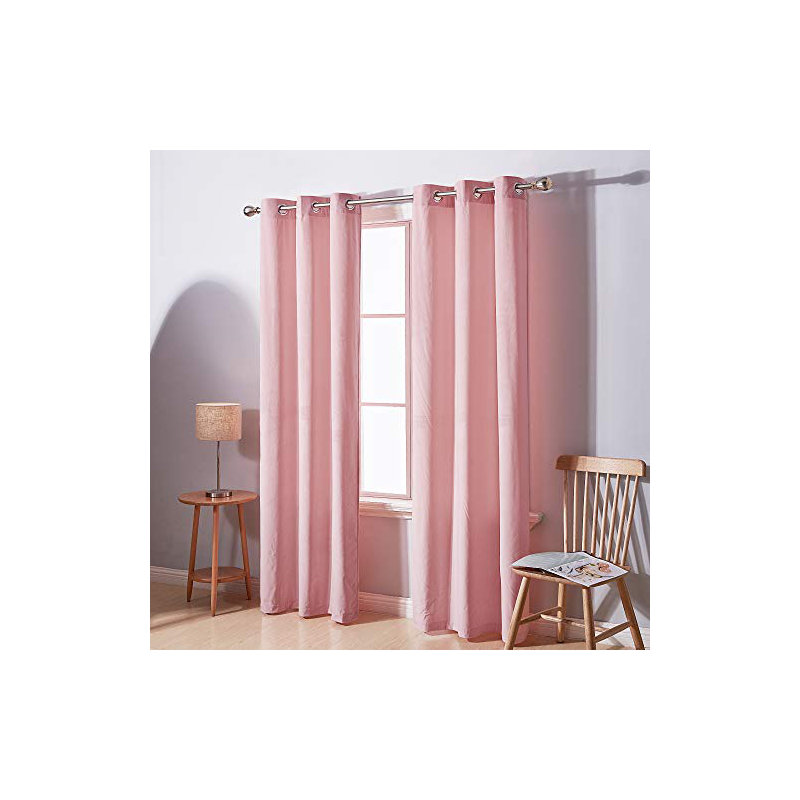 Paire de rideaux occultant en polyester, Rose, L 38 po x L 16 po