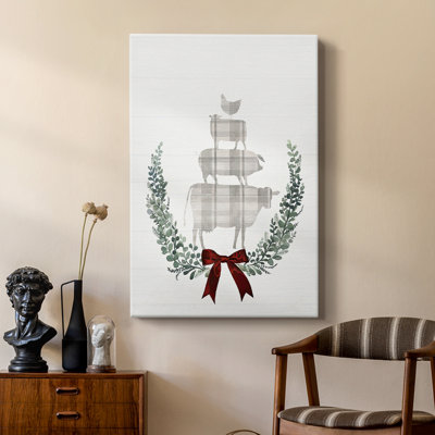 Yuletide Animals I -Custom Wrapped Gallery Cavas