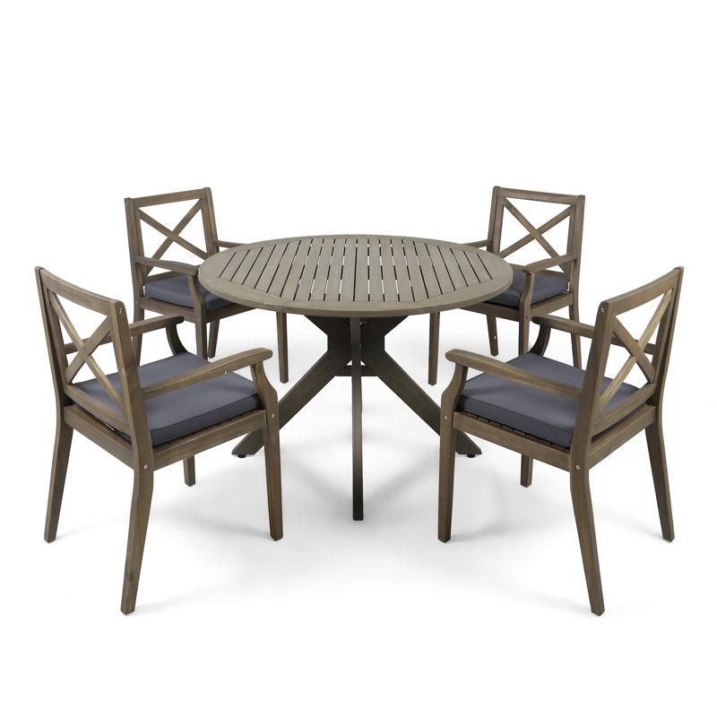Obrien 5 Piece Dining Set with Cushions