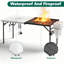 Table de cuisson pliante robuste de 155 cm (61 po), capacité de 181 kg (400 lb), poste de travail extérieur à double usage avec crochets, porte-rouleau d'essuie-tout et rangement pour barbecue, camping et pique-nique.