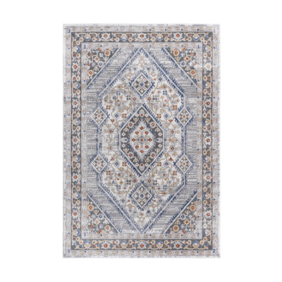 8X10 Area Rug In Blue/Cream/ Style, Non-Shedding, Stain , Fits Various Home Rooms For Living Spaces
