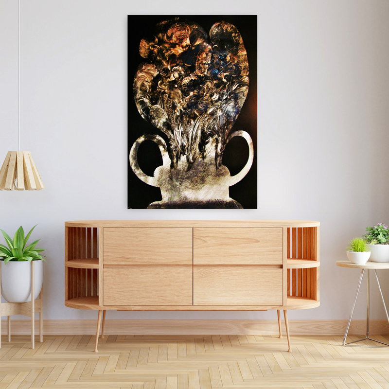 Vase abstrait, art mural contemporain, H 48 po x l 32 po