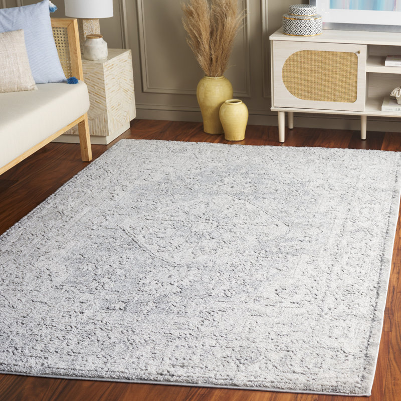 Mahle Oriental Machine Woven Power Loom Polypropylene/Jute Area Rug in Ivory/Gray, Rectangle 5'3" x 7'6"