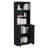 71" Black Five Tier Bookcase with Four doors