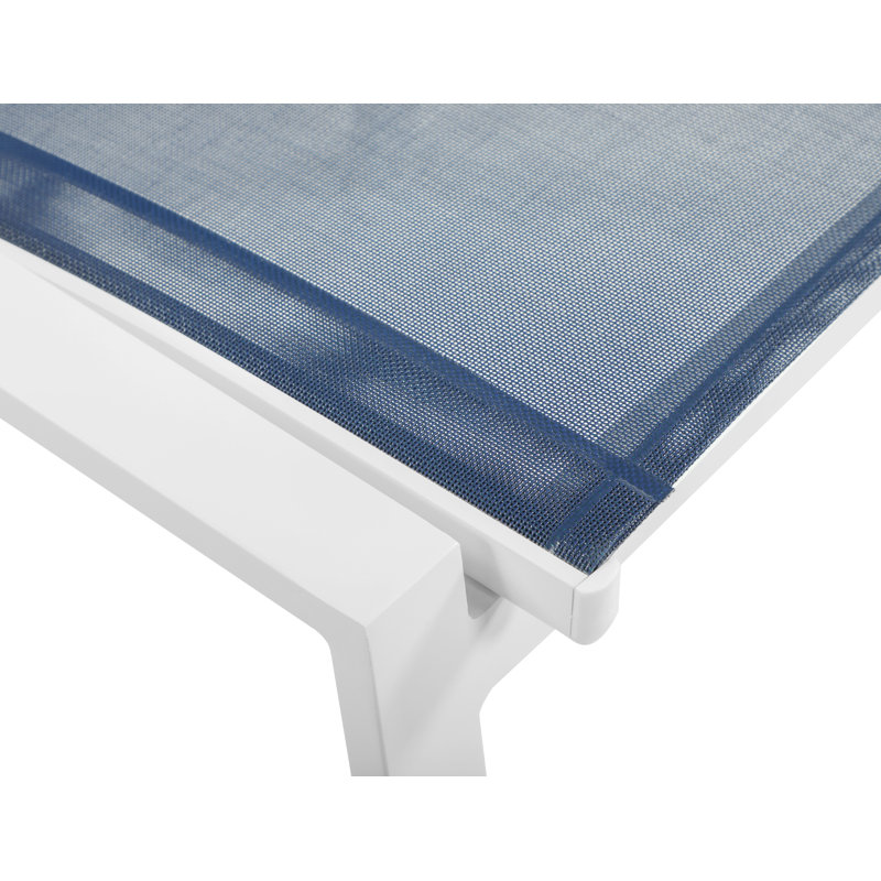 Chaise d'appoint de patio empilable Lajoy, Blanc, Marine