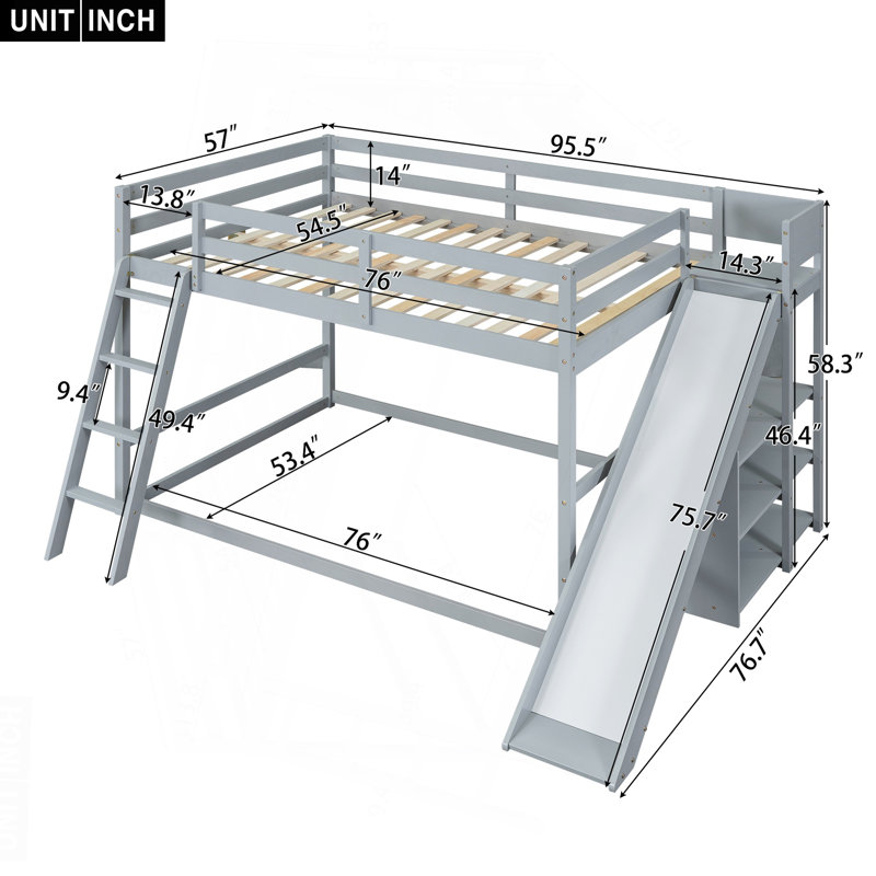 Full Over Full Bunk Bed With Ladder