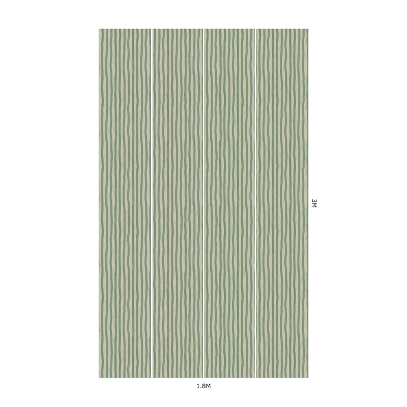 ARTIST'S STRIPE Wallpaper - Opal 9'10" - full height wallpaper