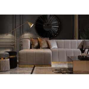 Everly Quinn Jony 3 - Piece Velvet Sectional | Wayfair